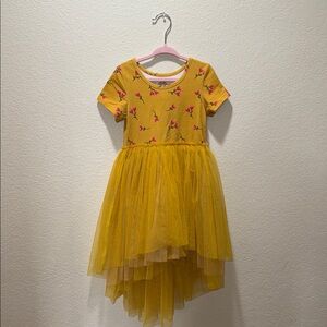 Yellow Floral Kids Casual Dress